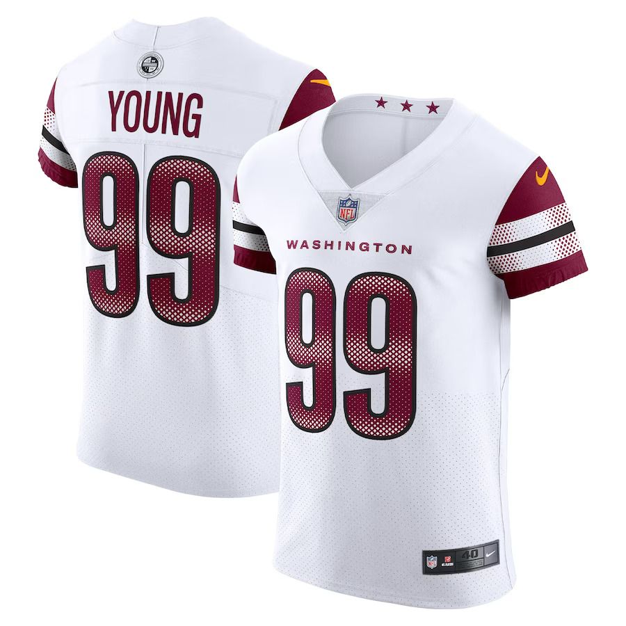 Men Washington Commanders 99 Chase Young Nike White Vapor Elite NFL Jersey